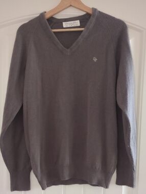 Dior Men’s V-Neck Sweater in Charcoal Gray